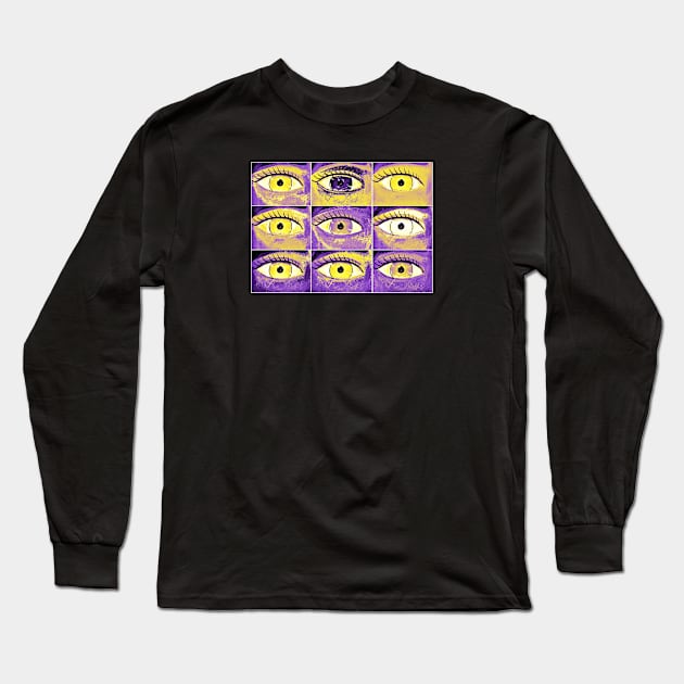 Nonbinary Pride Painted Eyes Collage Long Sleeve T-Shirt by VernenInk